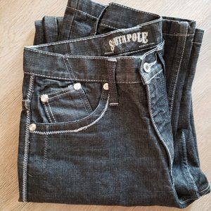 SOUTH POLE black denim embroidered MENS Jeans 30/30 NICE!